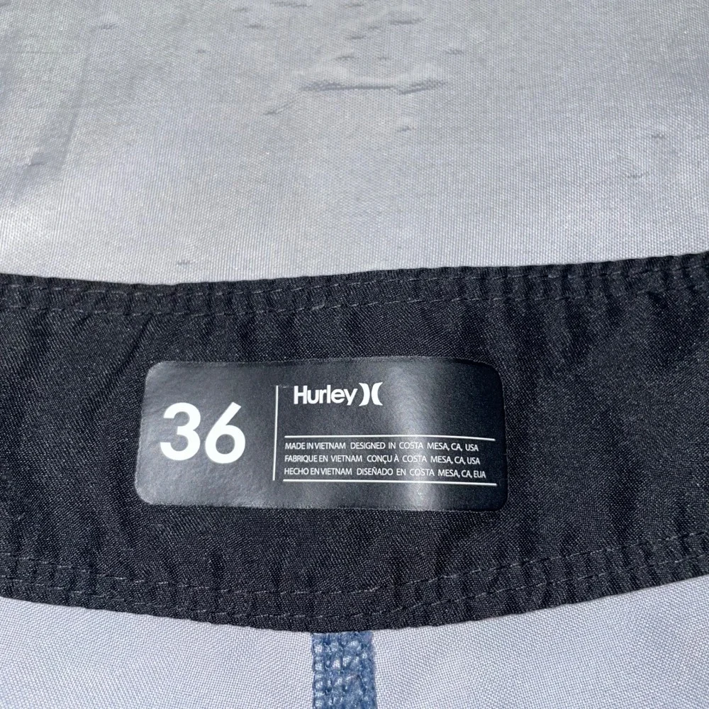 Hurley Mens Blue Striped Board Shorts Swim Trunks Size 36
